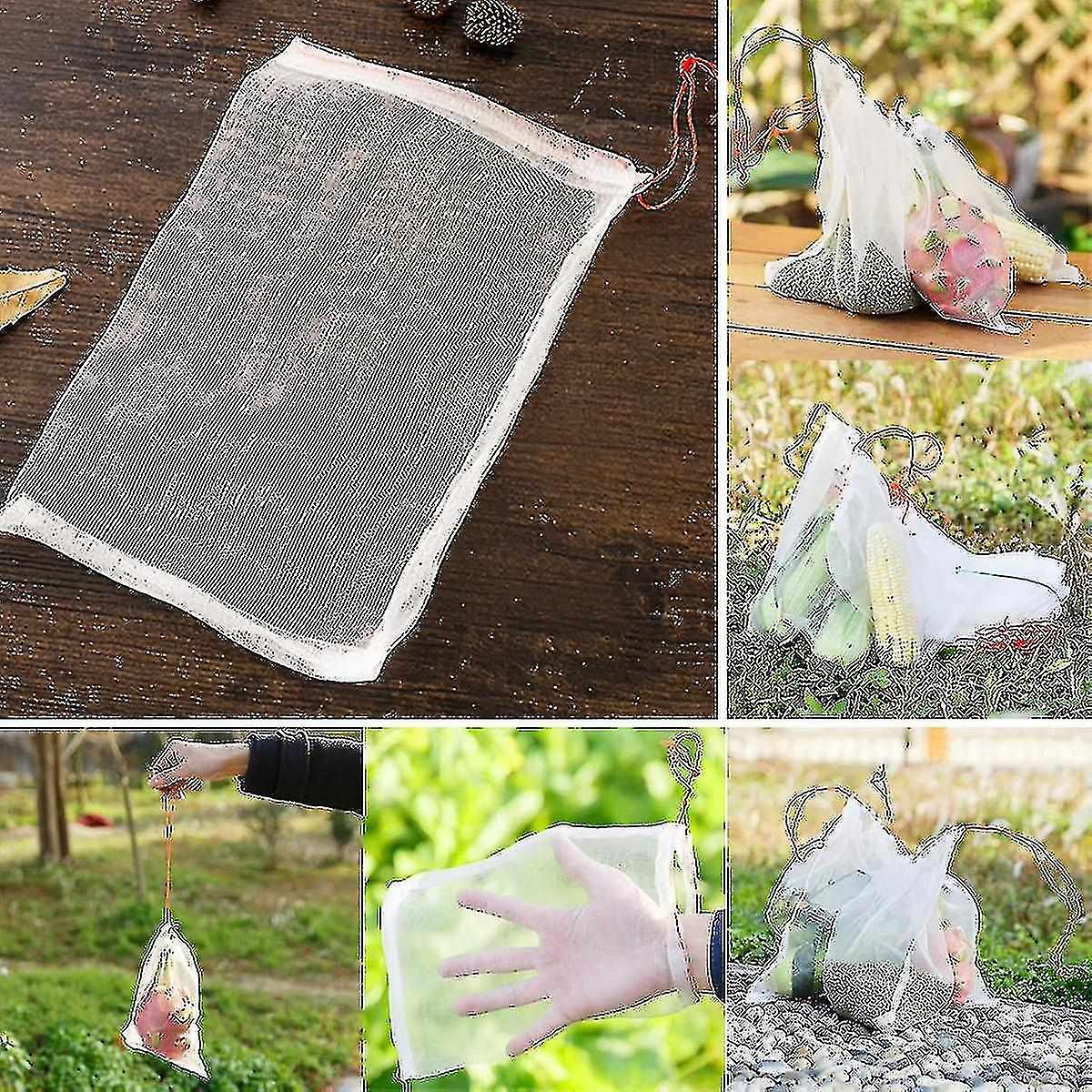 100pcs Garden Plants Fruit Net Mesh Protector Bags Against Insect Pest Bird