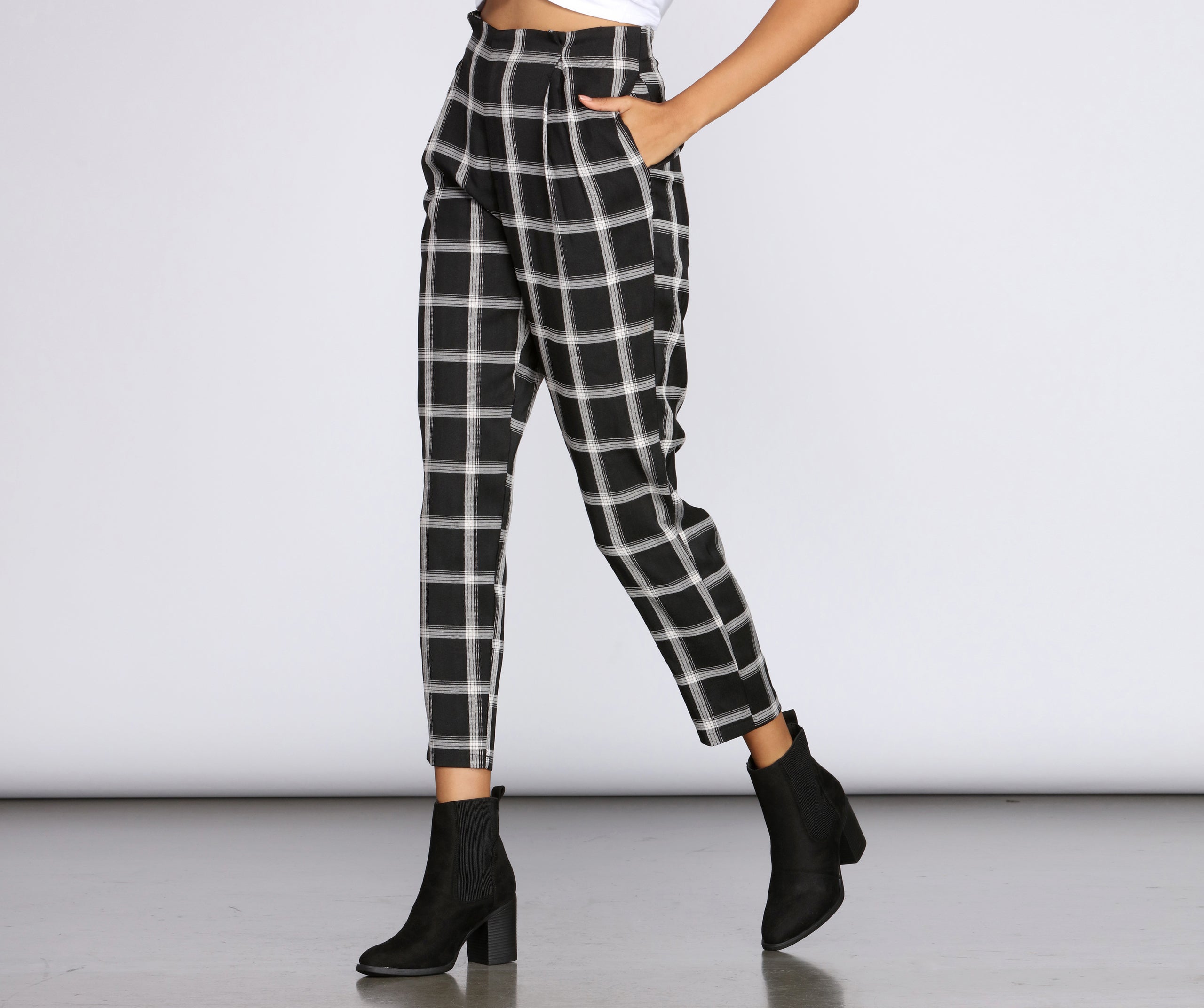 Plaid Perfection High Waist Pants