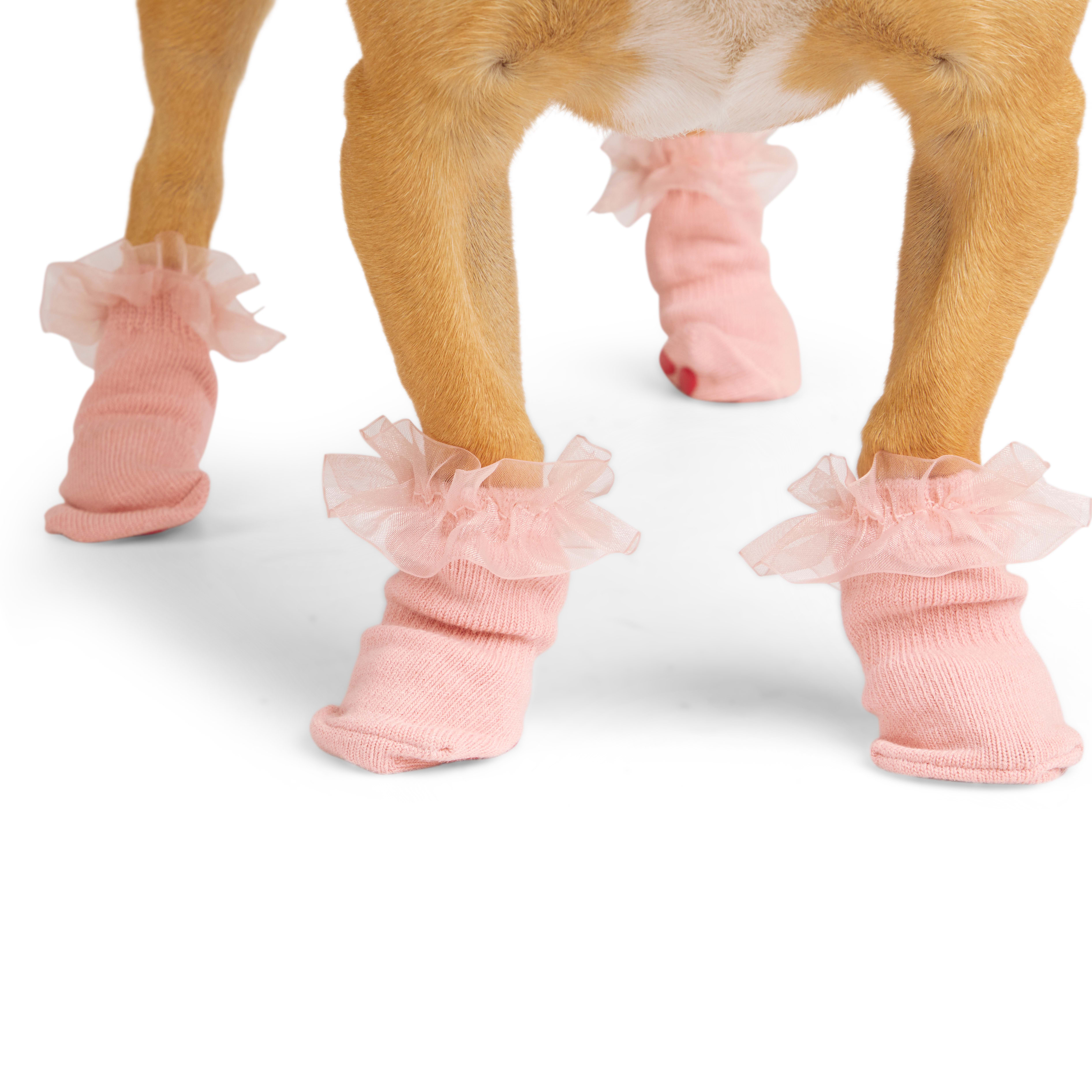 YOULY Pink Socks for Dogs， X-Small/Small