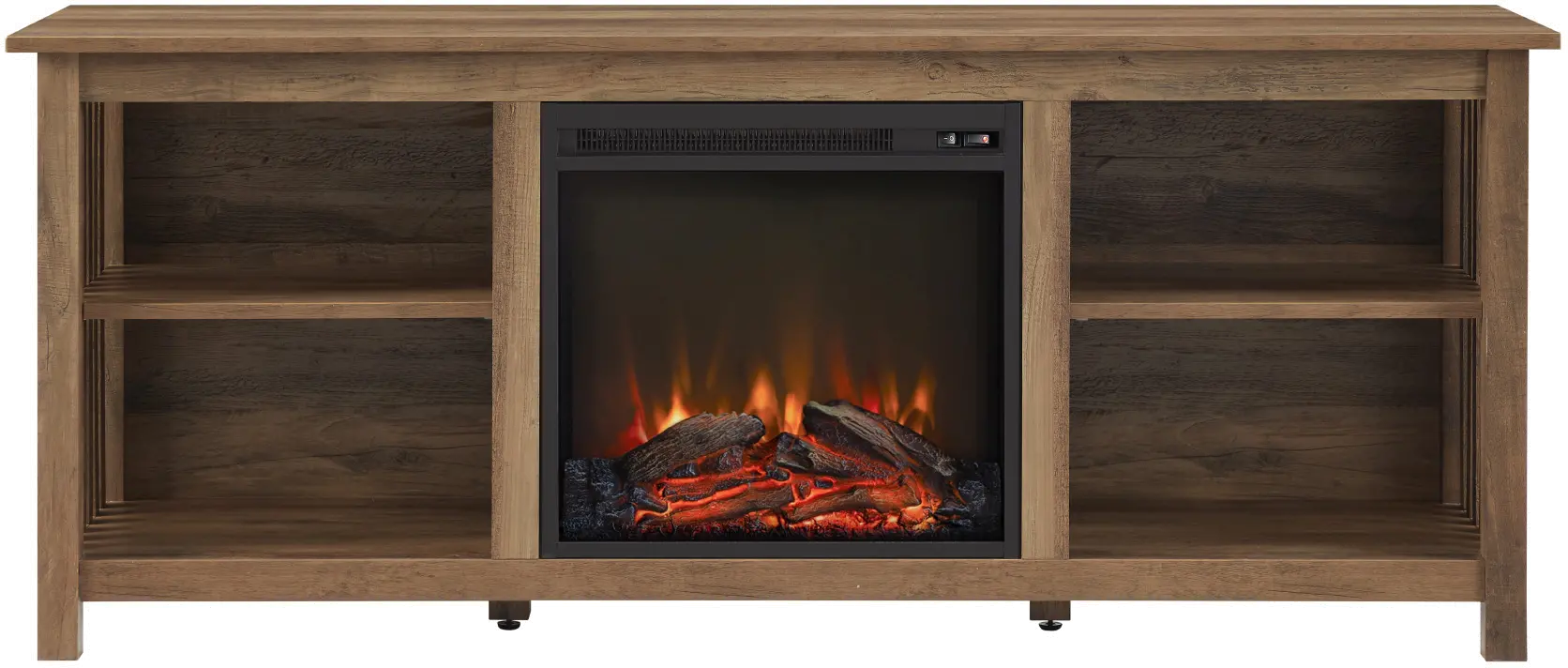 Mission Rustic Oak 58 Fireplace TV Stand