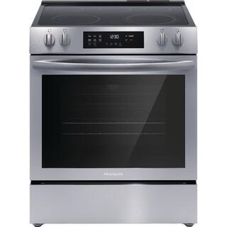 Frigidaire 30 in. 5-Element Slide-In Front Control Electric Range with Convection in Stainless Steel FCFE3083AS