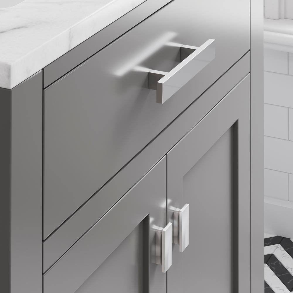 Water Creation 30 in. W x 21 in. D x 34 in. H Vanity in Cashmere Grey with Marble Vanity Top in Carrara White Madison 30G