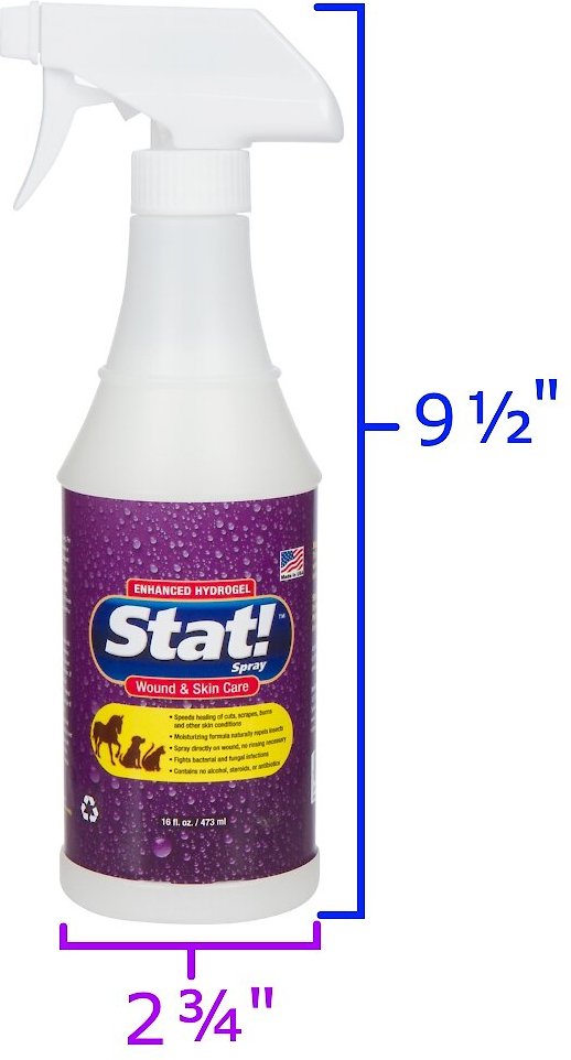 Stat! Spray Hydro-Stat! Wound and Skin Care Spray for Dogs， Cats and Horses