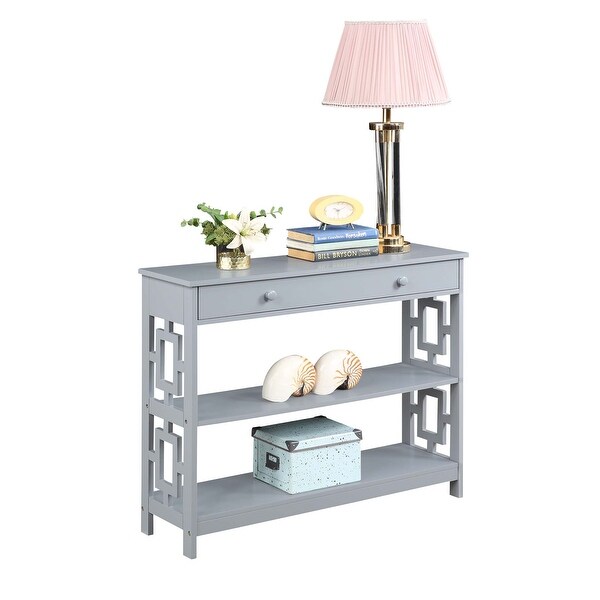 Town Square Contemporary Console Table with Drawer， Gray