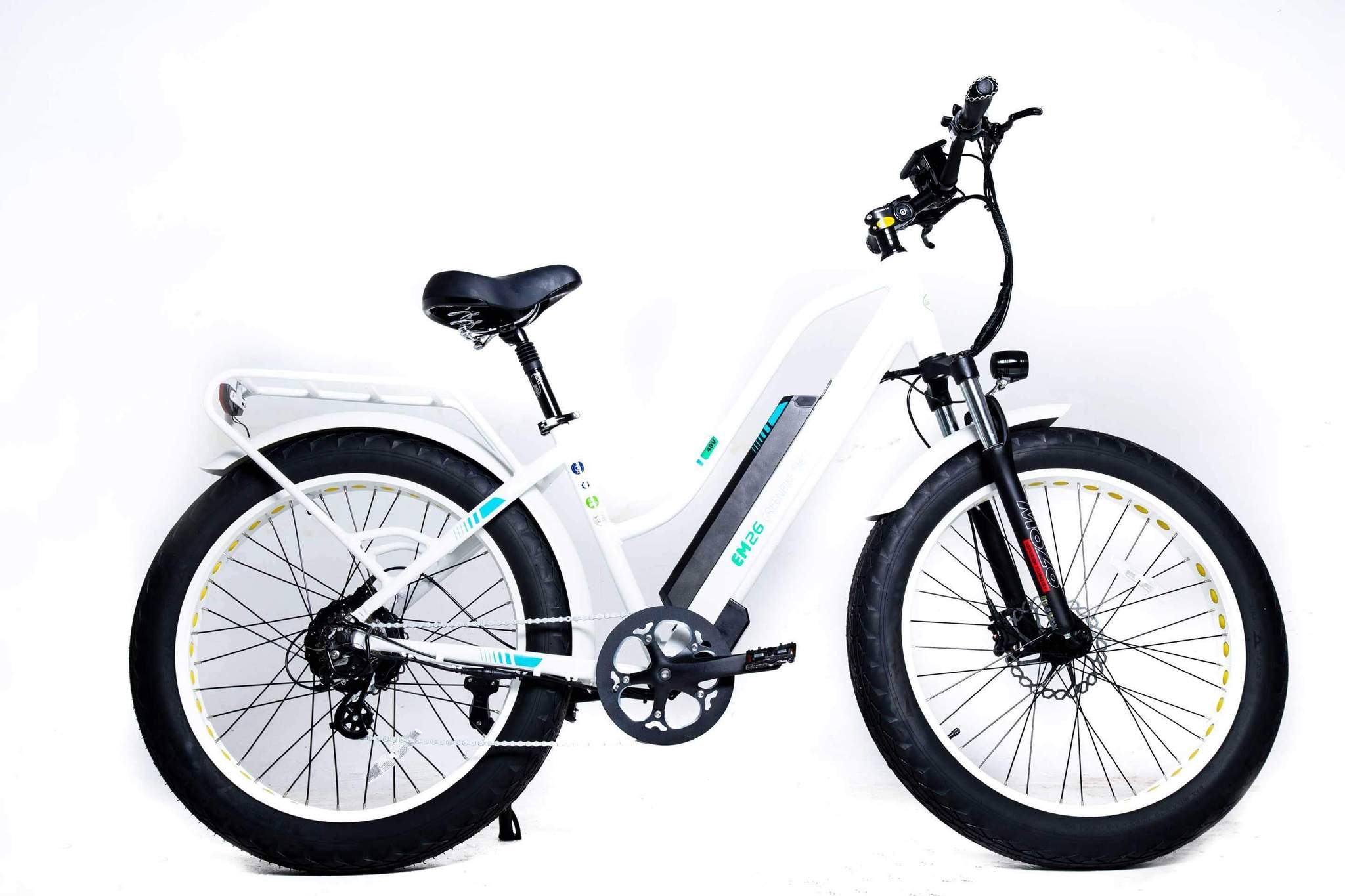 Green Bike Electric EM26 Fat Tire Ebike Low Step Cruiser Frame 48V 750W