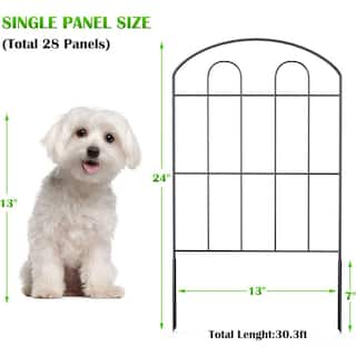 Oumilen 24 in. Metal Border Fence Decorative Garden Outdoor Coated Rustproof Landscape Wire Panels Decor LT-K112