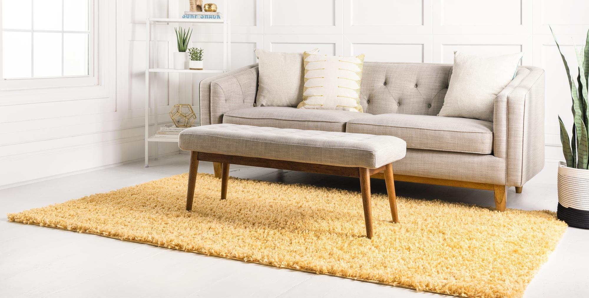 Unique Loom Davos Shag Rug Sun Yellow 3' 3