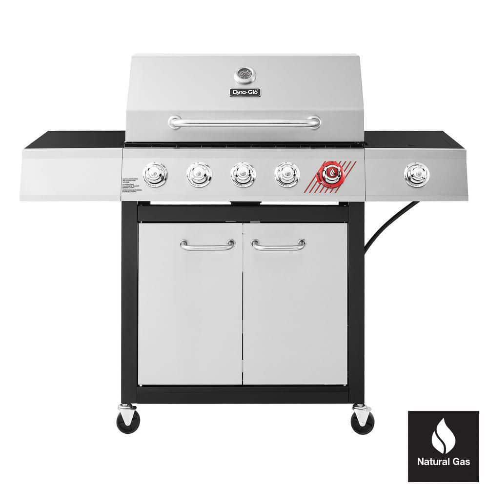 DynaGlo 5Burner Natural Gas Grill in Stainless Steel with TriVantage MultiFunctional Cooking System