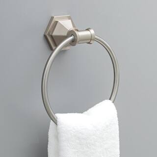 Delta Grandover Towel Ring in SpotShield Brushed Nickel GDR46-BN