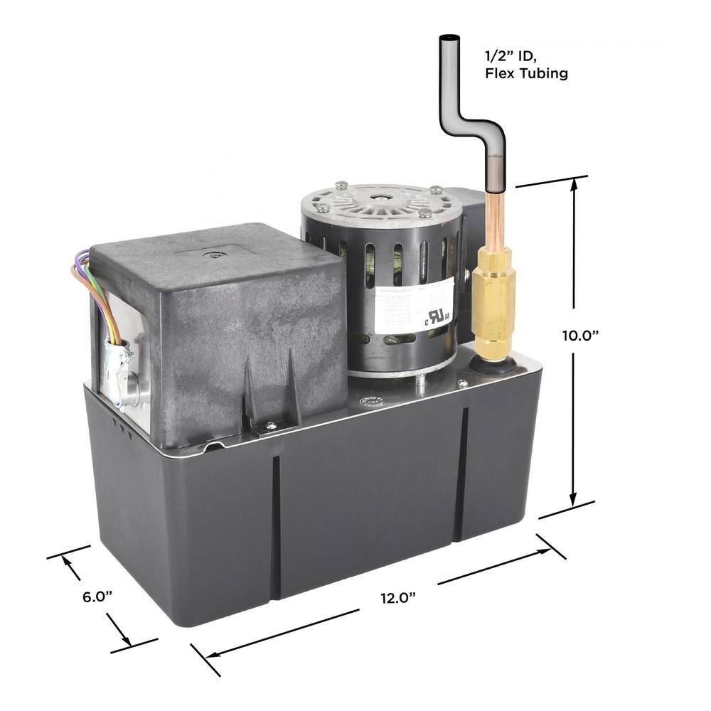 BECKETT Large 115-V Plenum Rated Condensate Removal Pump with Safety Switch 50 ft. Maximum Lift High Temp Rated up to 212F CB501ULHTSP