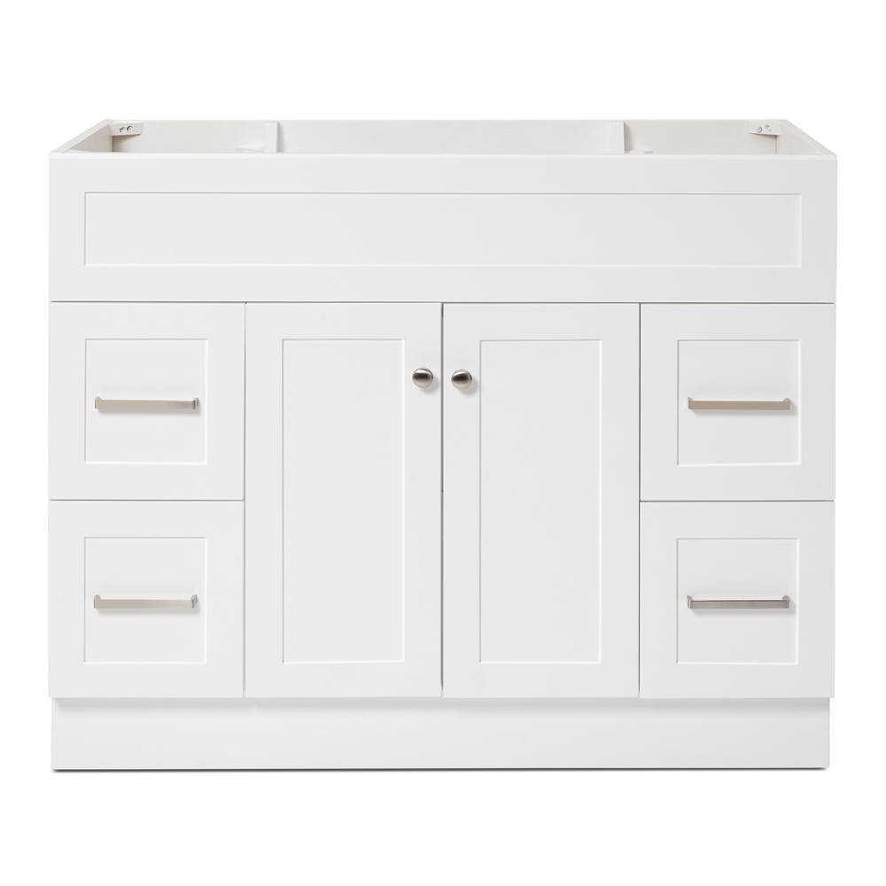 ARIEL Hamlet 42 in. W x 21.5 in. D x 33.5 in. H Bath Vanity Cabinet Only in White F043S-BC-WHT