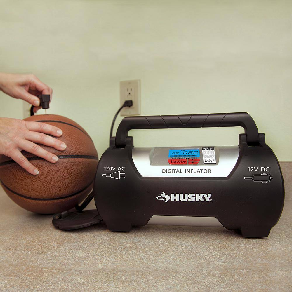 🎉Limited Time Offer🎉Husky 12120 Volt Corded Electric Auto and Home Inflator HD12120B