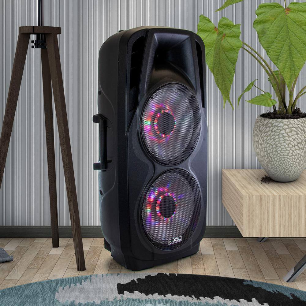 BEFREE SOUND Double 12 in. Subwoofer Portable Bluetooth Party PA Speaker 98595831M