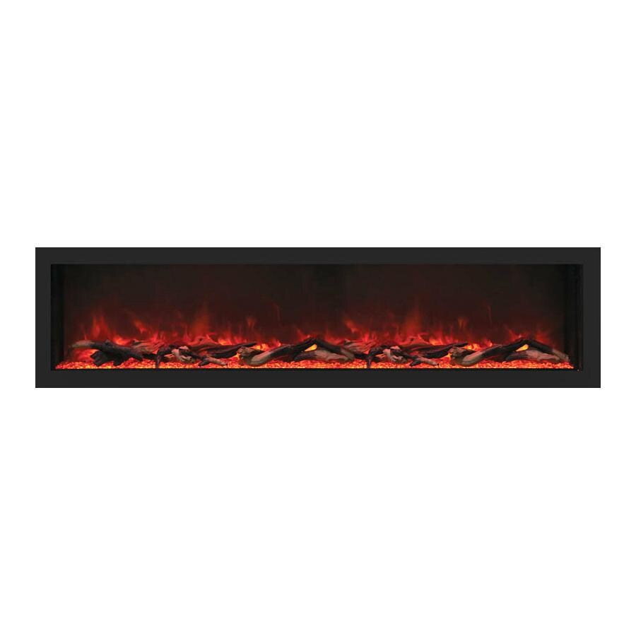 Remii by Amantii Panorama Deep 65-Inch Built-In Electric Fireplace with Black Steel Surround