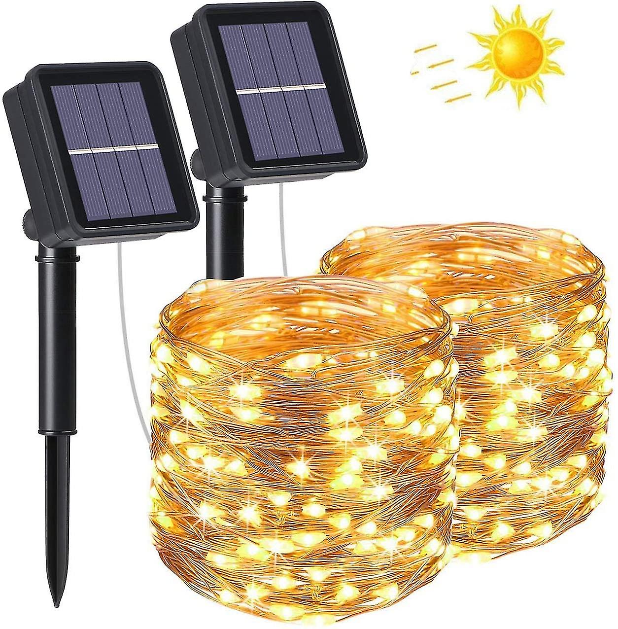 Solar Fairy Lights Waterproof Led Outdoor Waterproof Ip64 String Lights 8 Modes Extraordinary