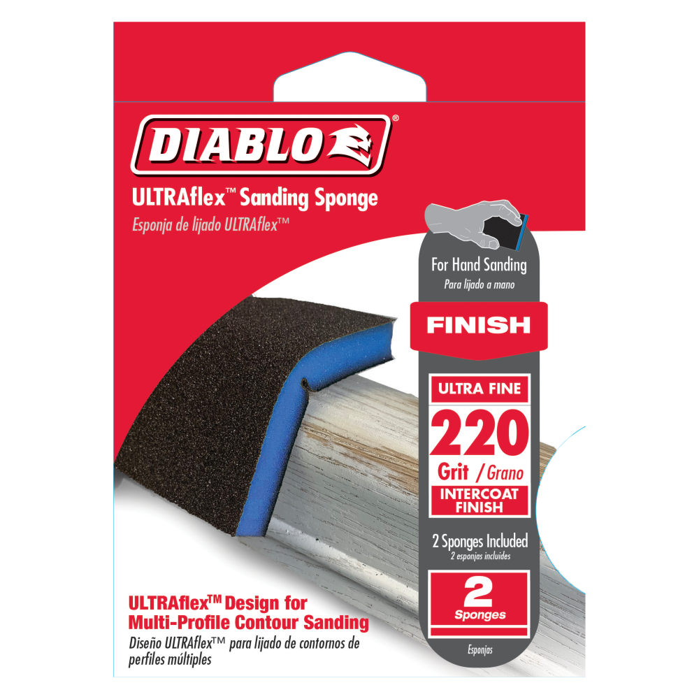 Diablo Tools ULTRAflex Sanding Sponge 220 Grit Ultra Fine 2pc