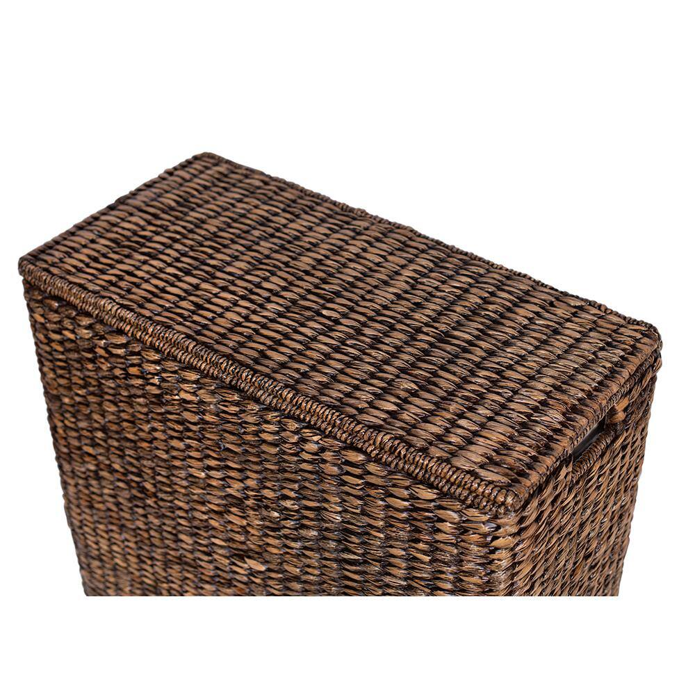 BirdRock Home Brown Oversized Divided Hamper with Liners and Lid - Brown Wash - 2 Liners 11524