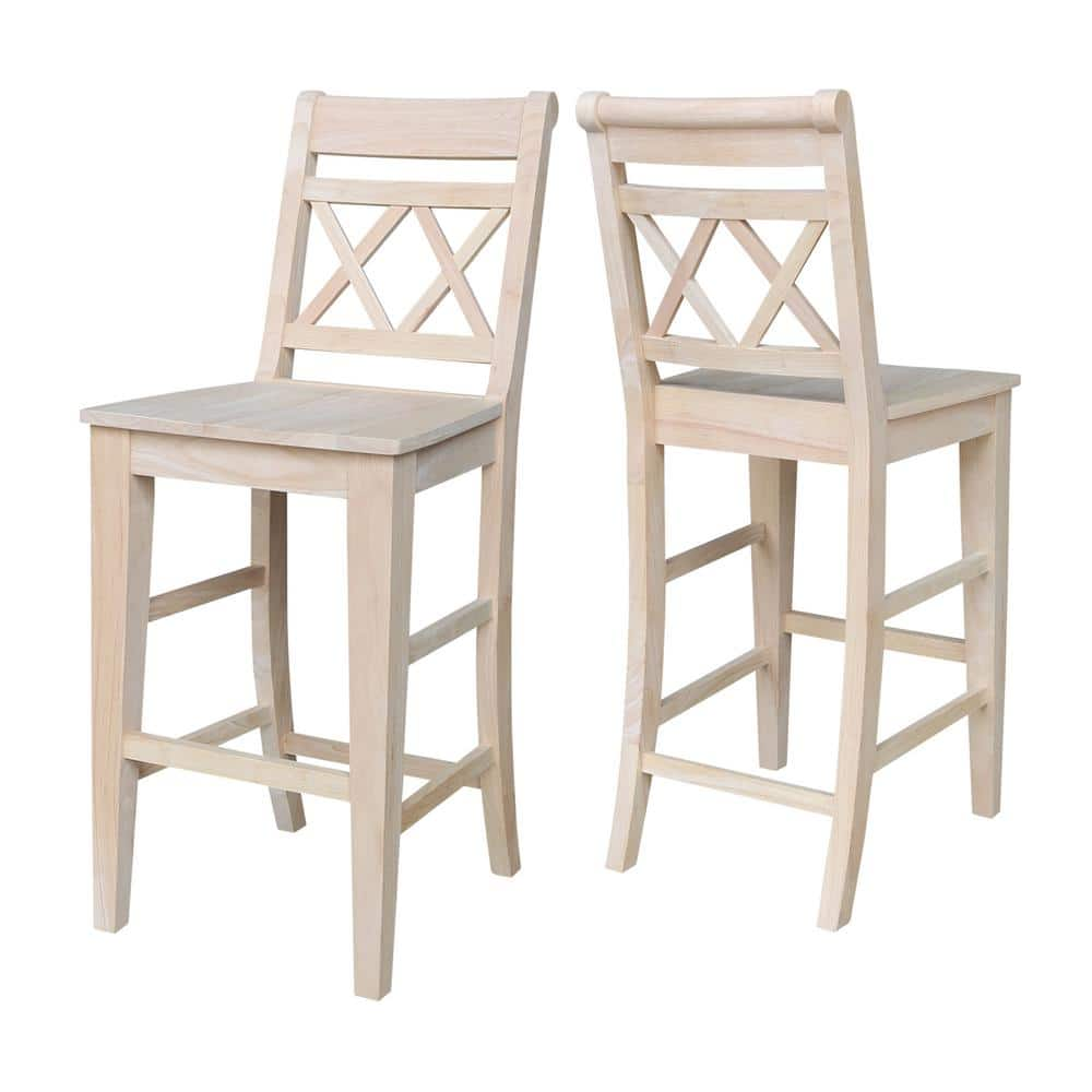 International Concepts Canyon 30 in. H Unfinished Solid Wood Bar Stool S-473