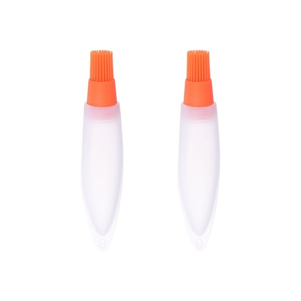 2pcs Silicone Oil Bottle Brush Tip Tail for Barbecue Cooking Baking， Orange