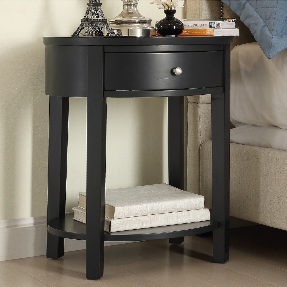 Fillmore 1 Drawer Oval Wood Shelf Accent End Table by iNSPIRE Q Modern