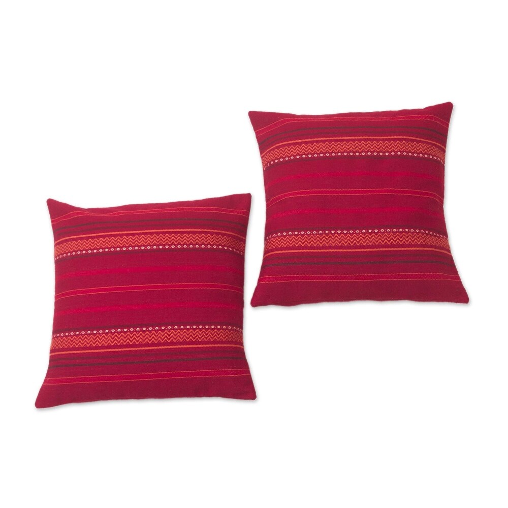 Novica Handmade Striped Style Cushion Covers (Pair)