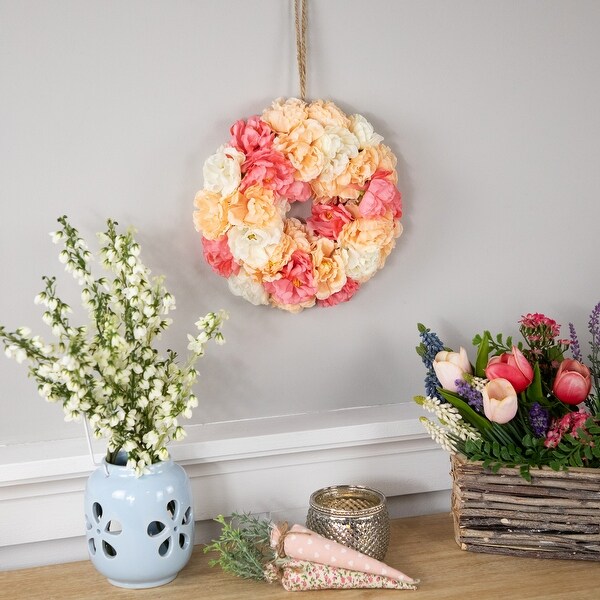 Artificial Peony Spring Floral Wreath