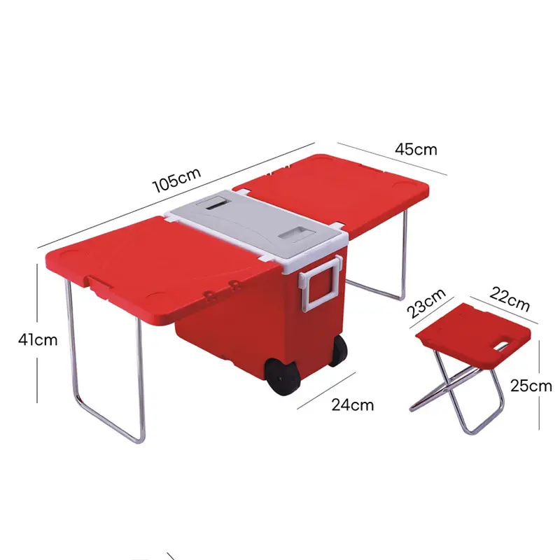 Kingpool Large Portable Outdoor Fishing Rotomolded Hard Cooler Box Set Camping Ice Chest Cooler Box With Table And Chair