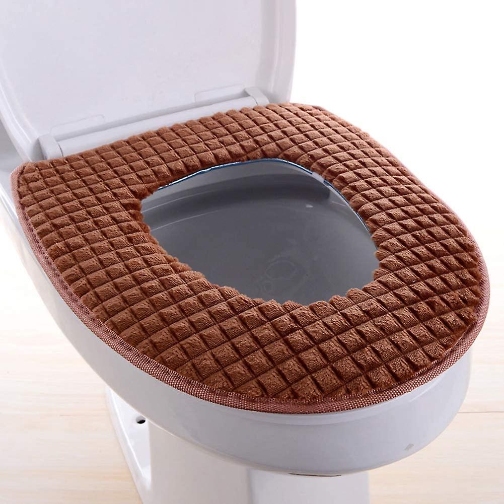 16.9x14.5in Bathroom Soft Thicker Warmer Toilet Seat Cover Pad Home Decoration Toilet Seat Cover Pads