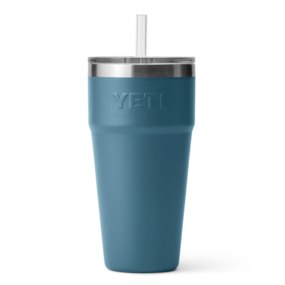 Yeti Rambler 26oz Stackable Cup with Straw Lid Nordic Blue ;