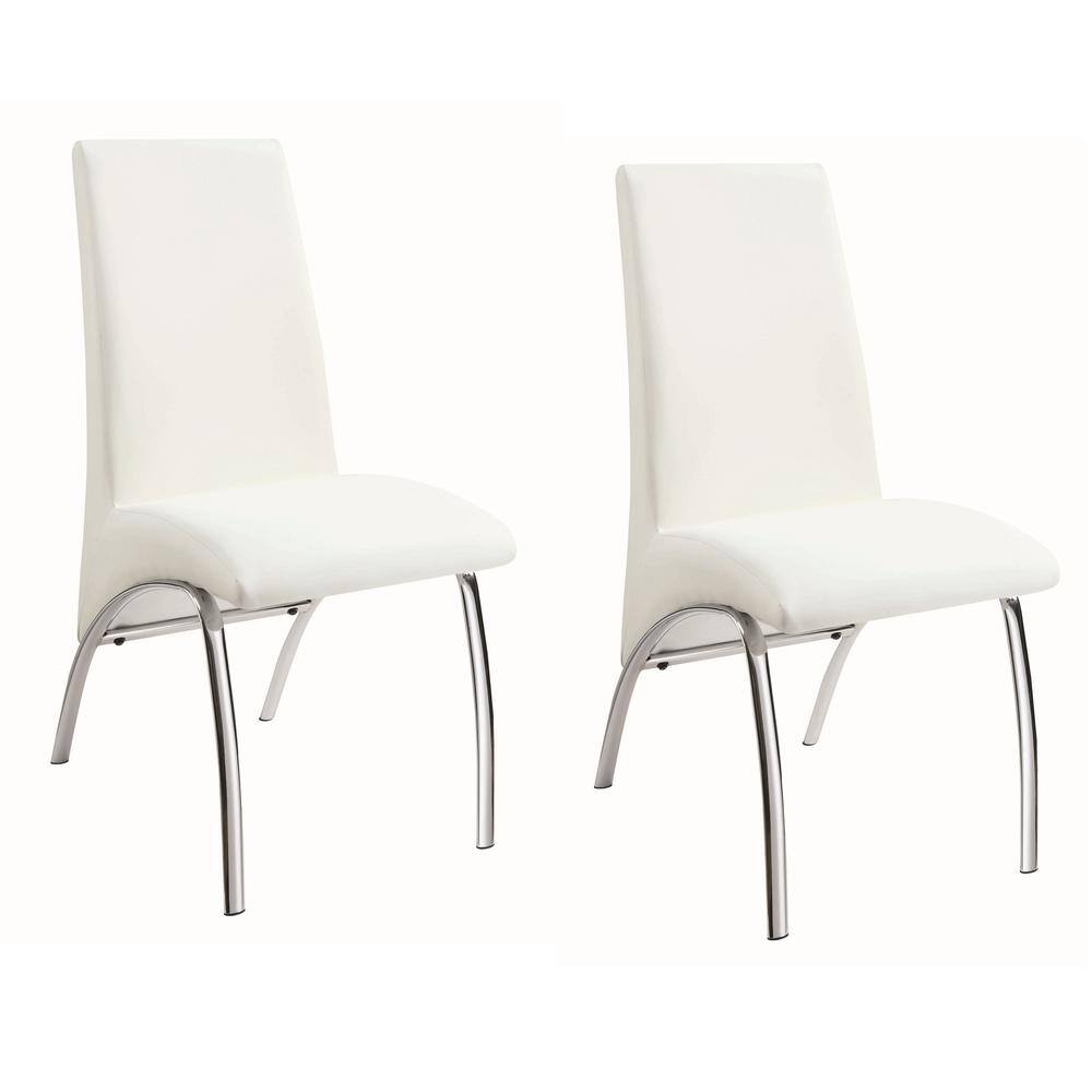 Coaster Home Furnishings Ophelia Dining Chairs White and Chrome (Set of 2) 121572