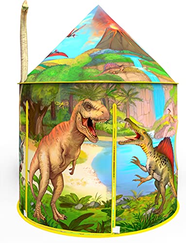 Dinosaur Play Tent | Realistic Dinosaur Design Kids Pop Up Play Tent for Indoor and Outdoor Fun, Imaginative Games, Toys & Gift | Foldable Playhouse + Storage Bag for Boys & Girls