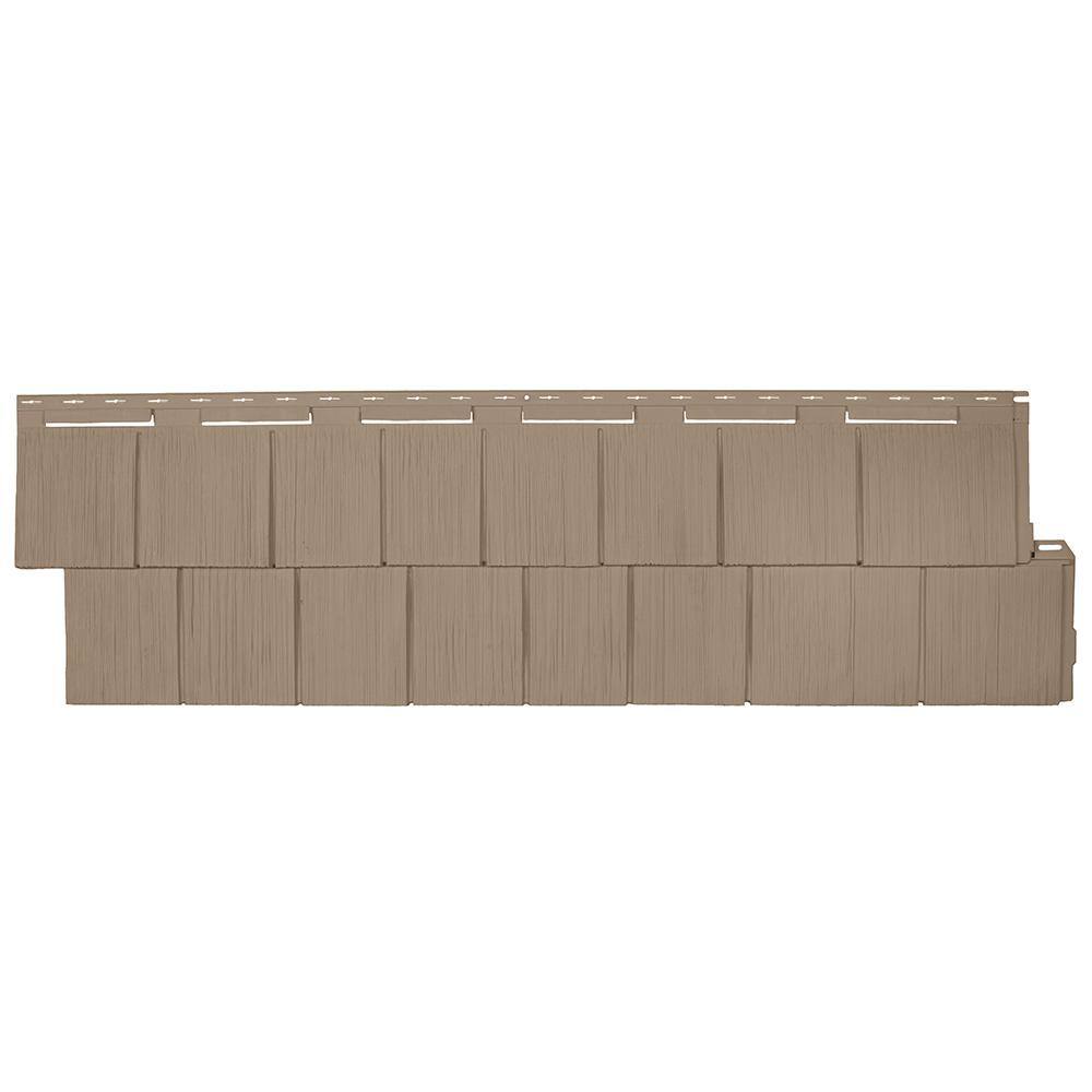 Novik NovikShake 14.5 in. x 48.75 in. RS RoughSawn Shake Polymer Siding in Khaki (12 Panels Per Box 48.8 sq. ft.) 100060048