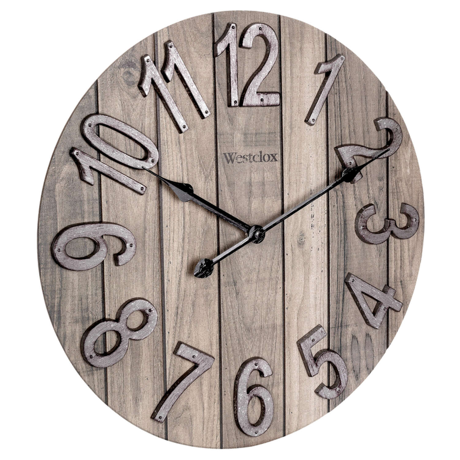 Westclox 15.5 in. L X 15.5 in. W Indoor Farmhouse Analog Wall Clock Wood Brown