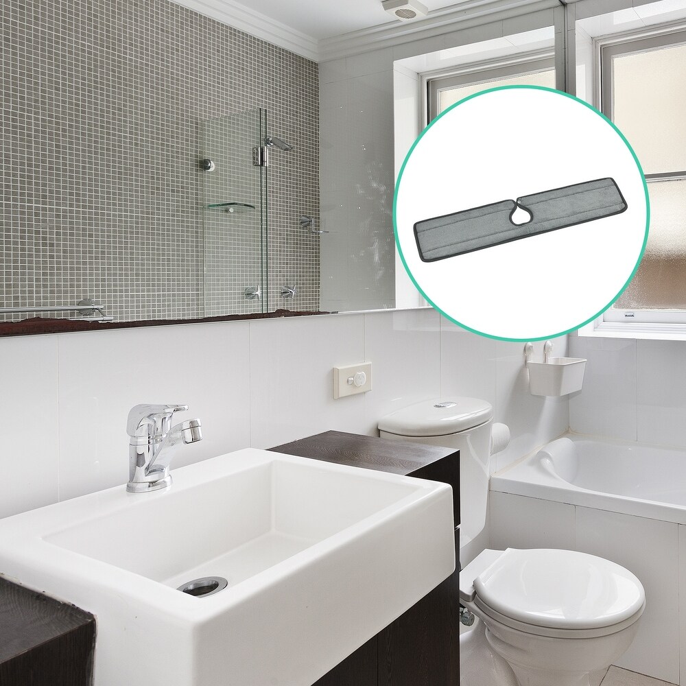 2pcs Kitchen Faucet Sink Splash Guard Drain Pad Faucet Water Catcher Mat Grey