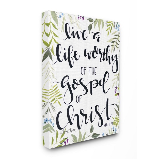 Stupell Industries Live Worthy Of The Gospel Religious Inspiring Word Design