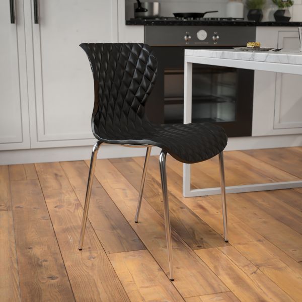 Lowell Contemporary Design Black Plastic Stack Chair