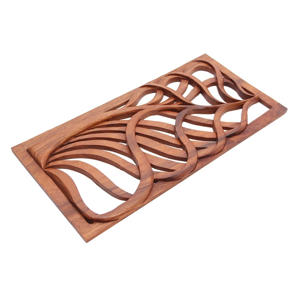 Novica Handmade Lovely Tendrils Wood Relief Panel