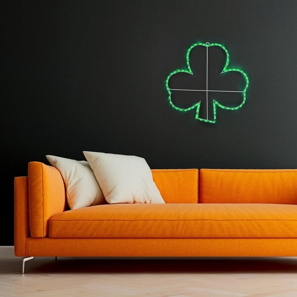 Novelty Lights Green LED Shamrock Rope Light Sculpture，St. Patrick’s Day