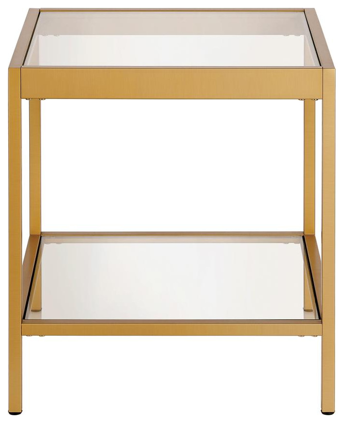 Alexis 20  x27 x27Wide Square Side Table in Brass   Contemporary   Side Tables And End Tables   by Homesquare  Houzz