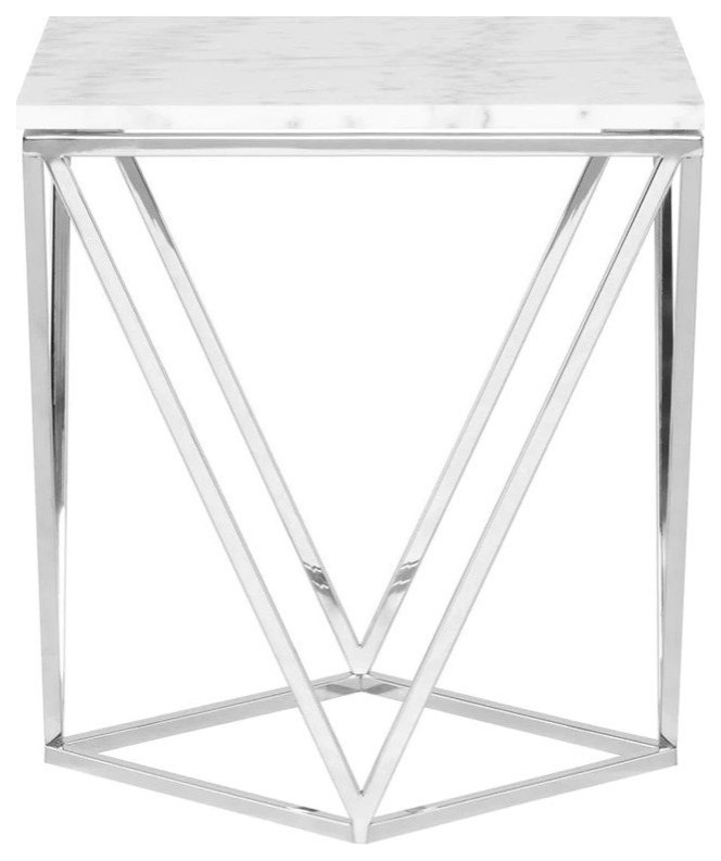 Vera White Marble Side Table   Contemporary   Side Tables And End Tables   by Virgil Stanis Design  Houzz