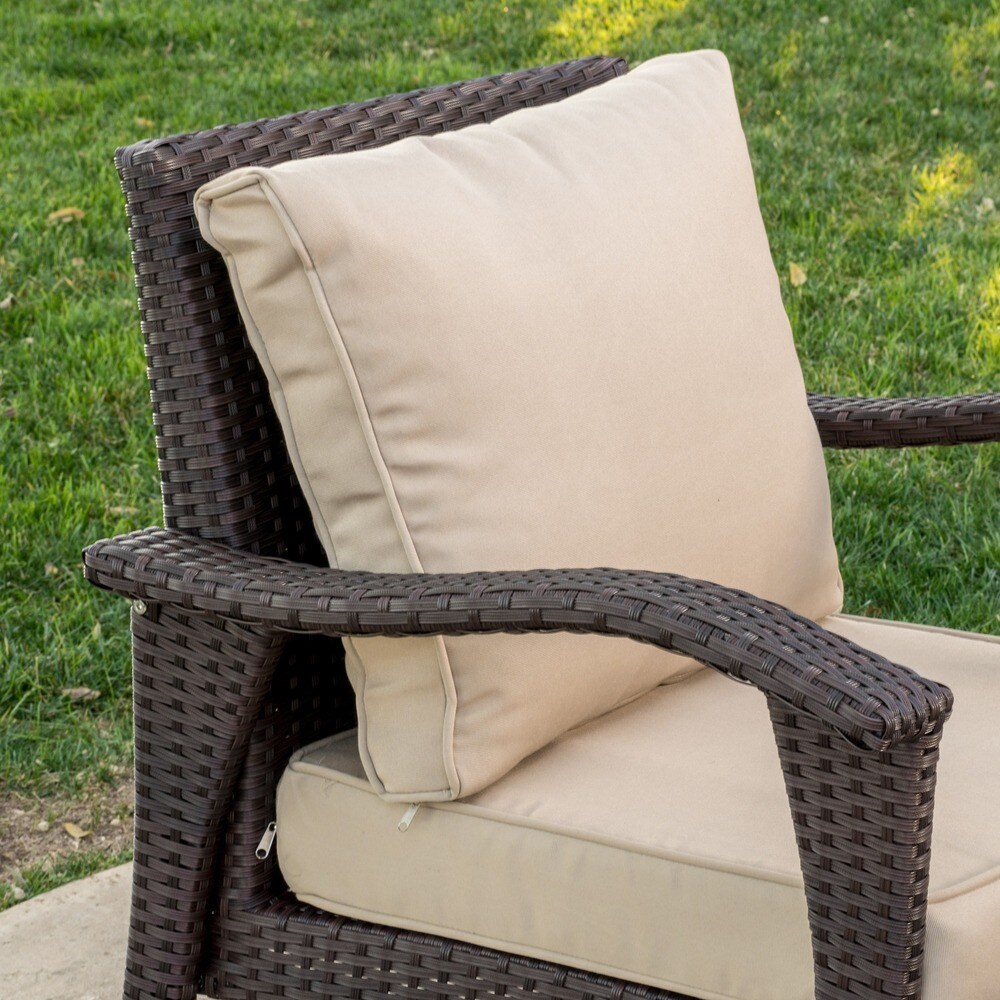 Honolulu Outdoor 3 piece Wicker Chat Set with Cushions by Christopher Knight Home