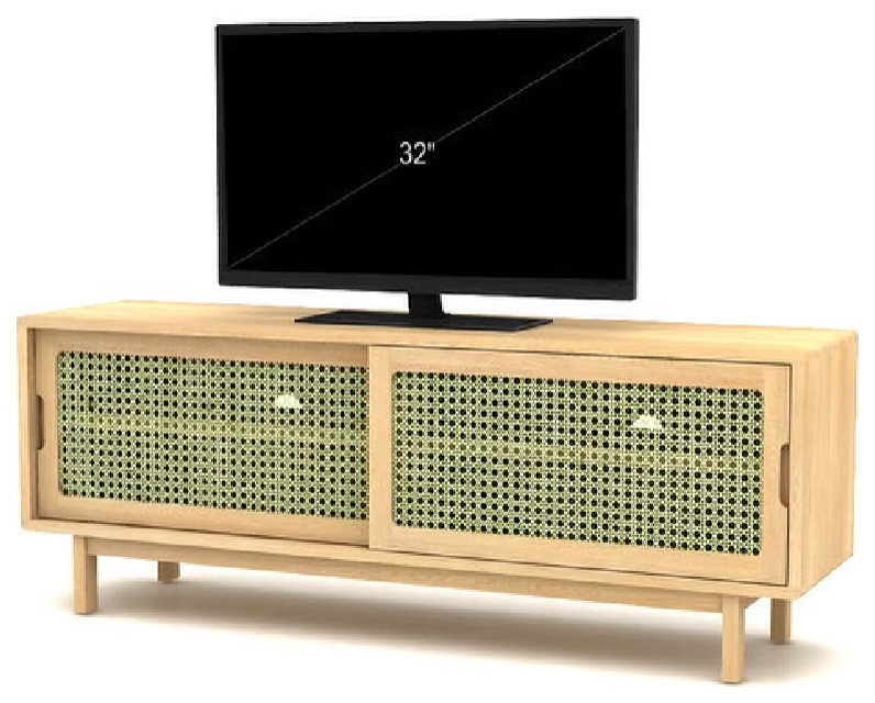 Elm Canework TV Unit  Tikamoon Luis   Tropical   Entertainment Centers And Tv Stands   by Oroa   Distinctive Furniture  Houzz