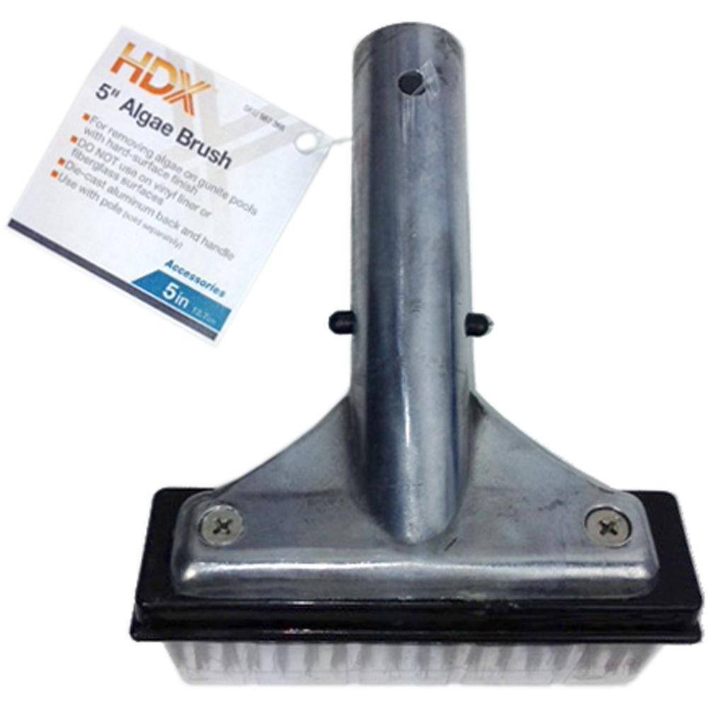 HDX 5 in. Stainless Steel Bristle Swimming Pool Brush for Algae Removal 60278
