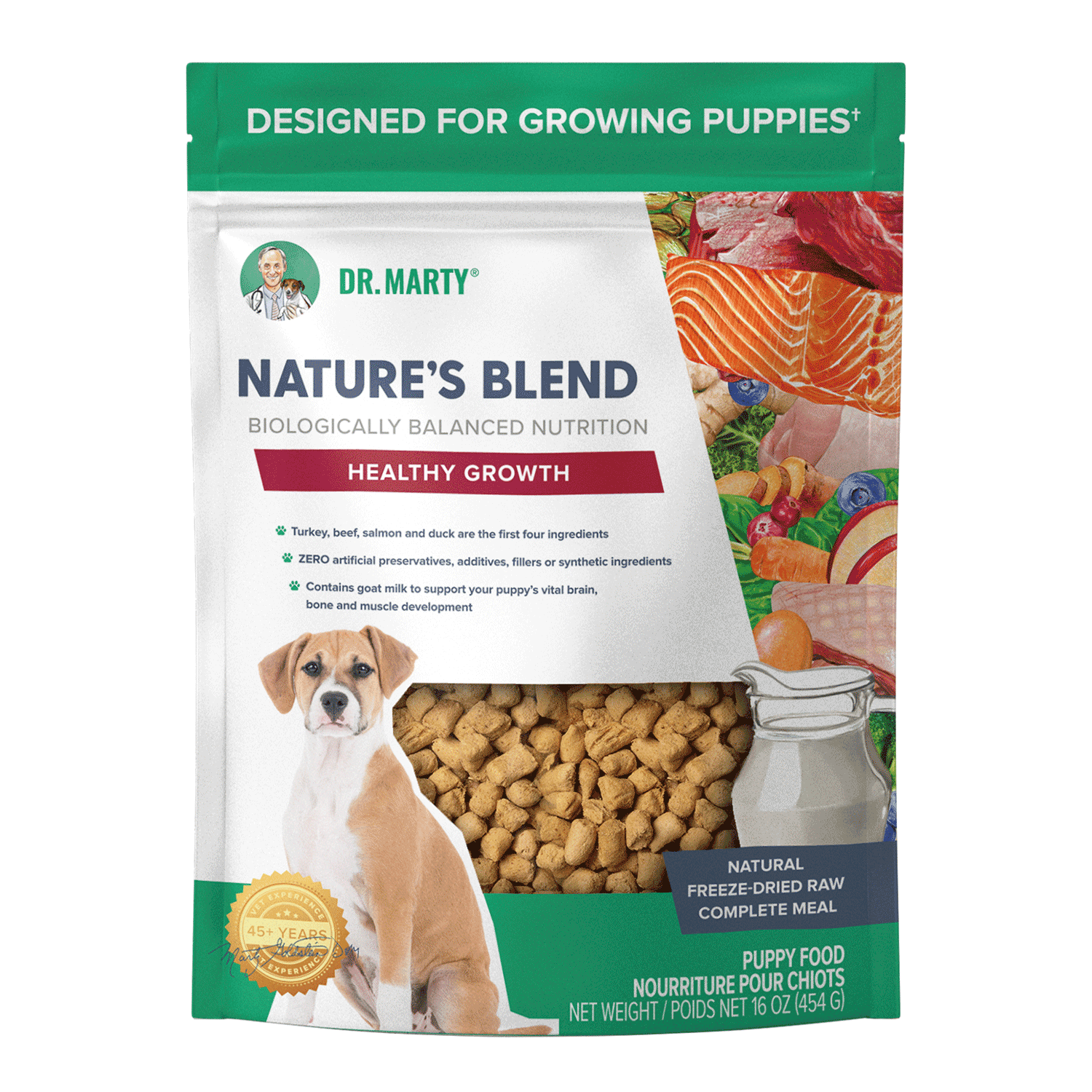 Dr. Marty Natural Blend Healthy Growth Freeze Dried Raw Food For Dog