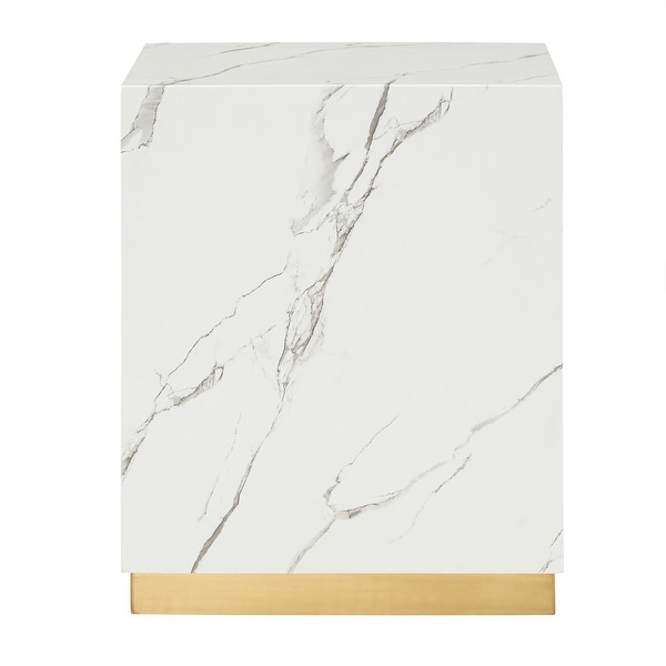 Darcy Faux Marble Square End Table by iNSPIRE Q Bold