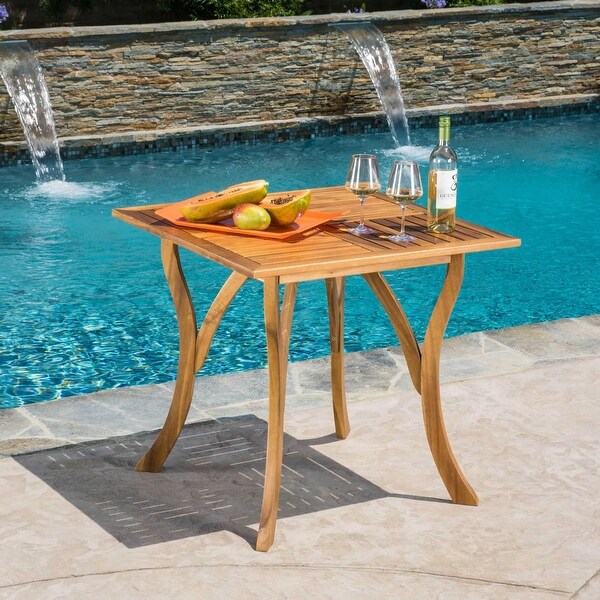 Durable 31.5in Square Wood Patio Table Available