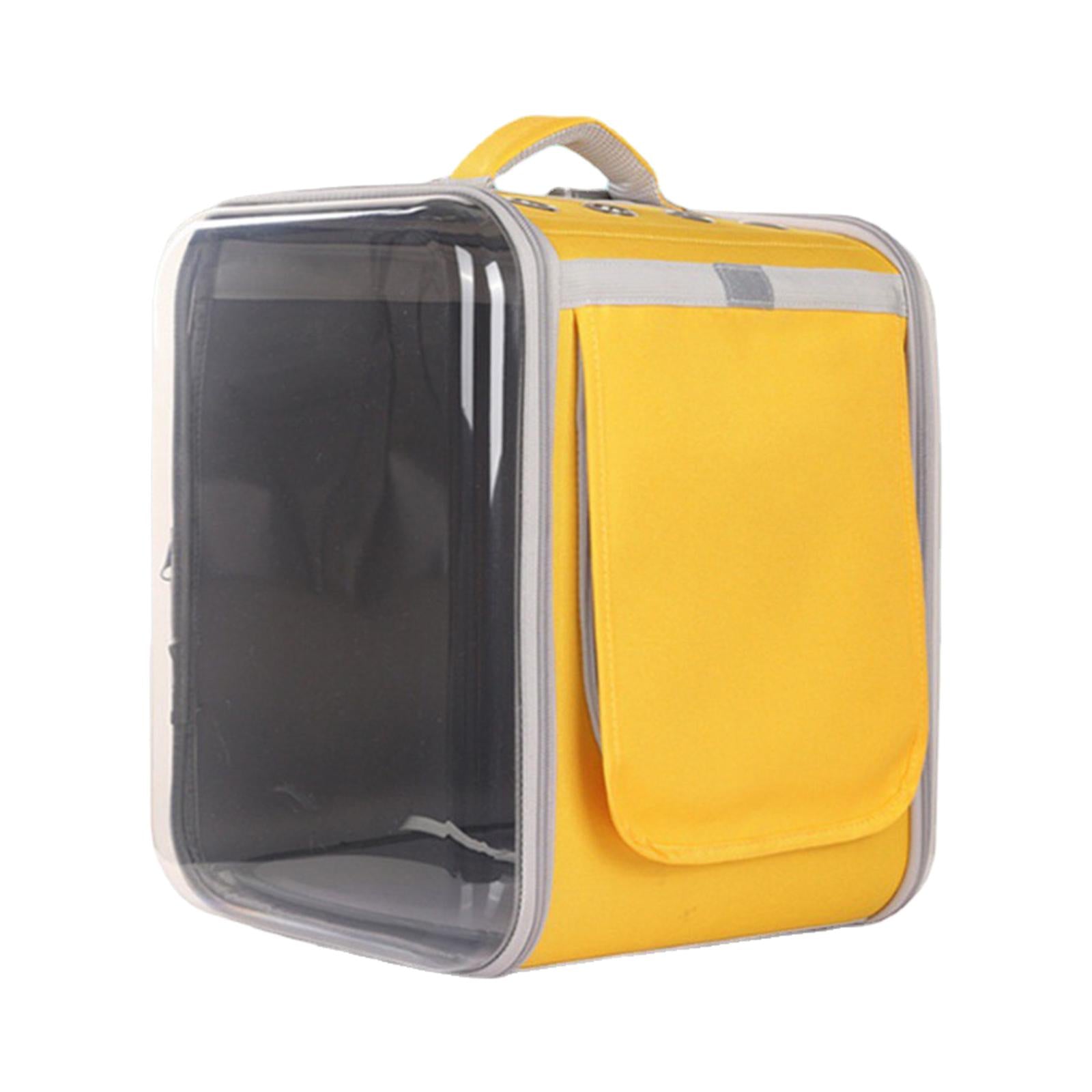 Pet Carrier Transparent Window Easier Carrying Portable Backpack for Walking Yellow