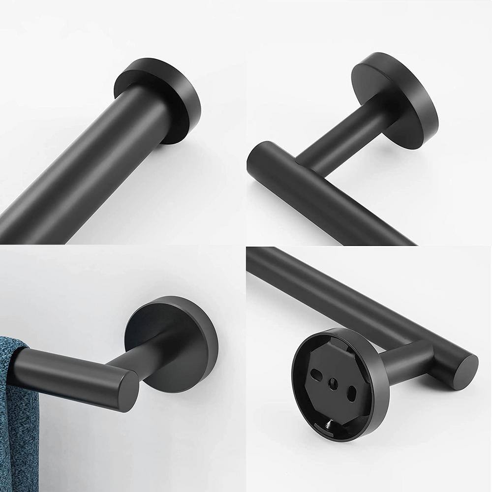 ruiling 24 in. Wall mount Towel Bar in Stainless Steel Matte Black ATK-192