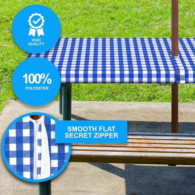 Tablecloth With Hole For Umbrella With Bench Covers Vinyl With Flannel Back By Sorfey