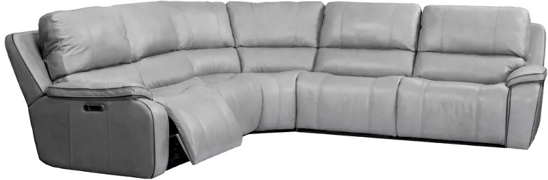 Harry Mist Light Gray 5 Piece Power Reclining Sectional Sofa